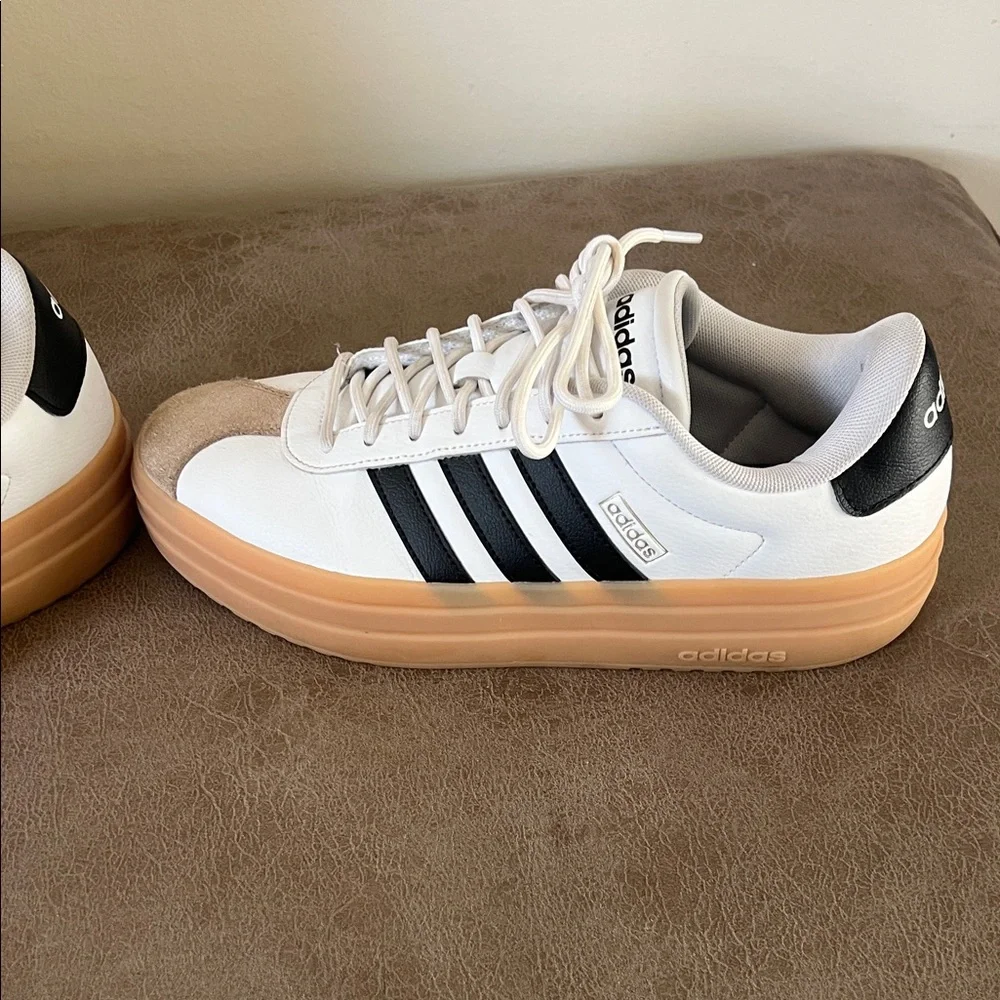 Adidas  White and Tan Sneakers - Picture 2 of 6